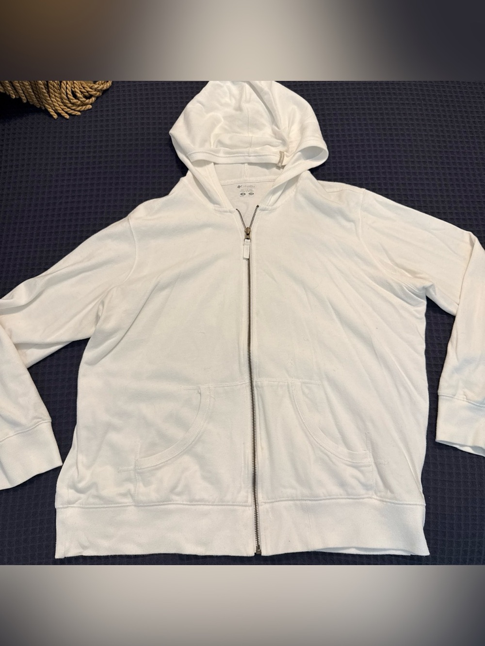 Columbia Classic Bright White Zip-Up Hoodie